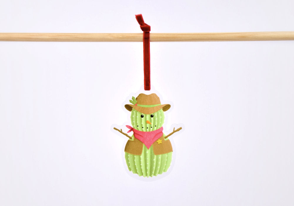 Cactus Snowman Ornament | Good Cheer Paper Co