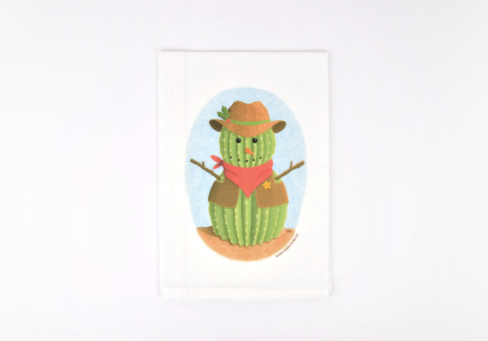 Cactus Snowman Flour Sack Towel | Good Cheer Paper Co