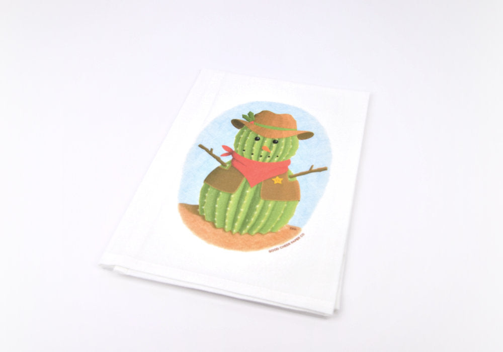 Cactus Snowman Flour Sack Towel | Good Cheer Paper Co