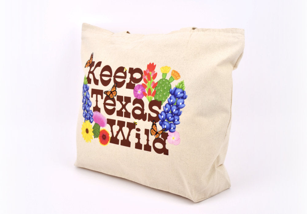 Keep Texas Wild Zippered Tote Bag | Good Cheer Paper Co