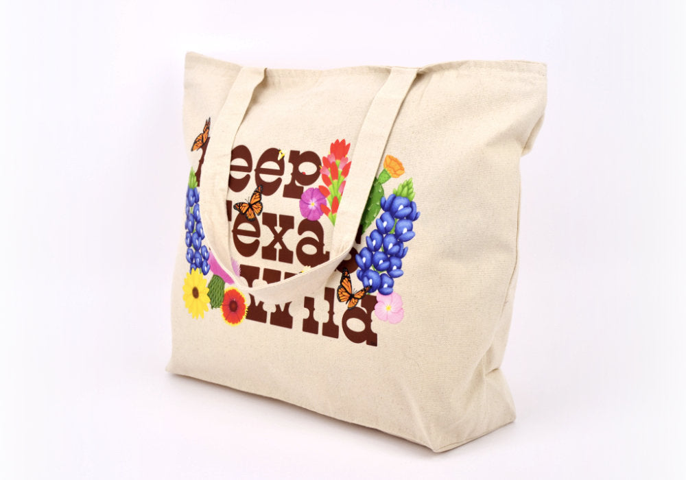 Keep Texas Wild Zippered Tote Bag | Good Cheer Paper Co