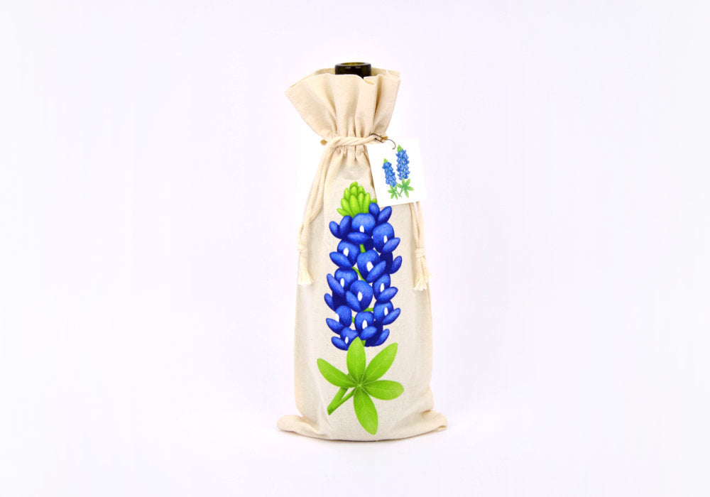 Texas Bluebonnet Wine Bottle Gift Bag | Good Cheer Paper Co