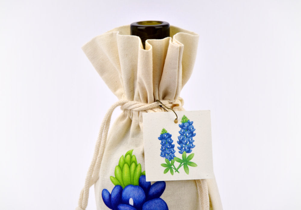 Texas Bluebonnet Wine Bottle Gift Bag | Good Cheer Paper Co