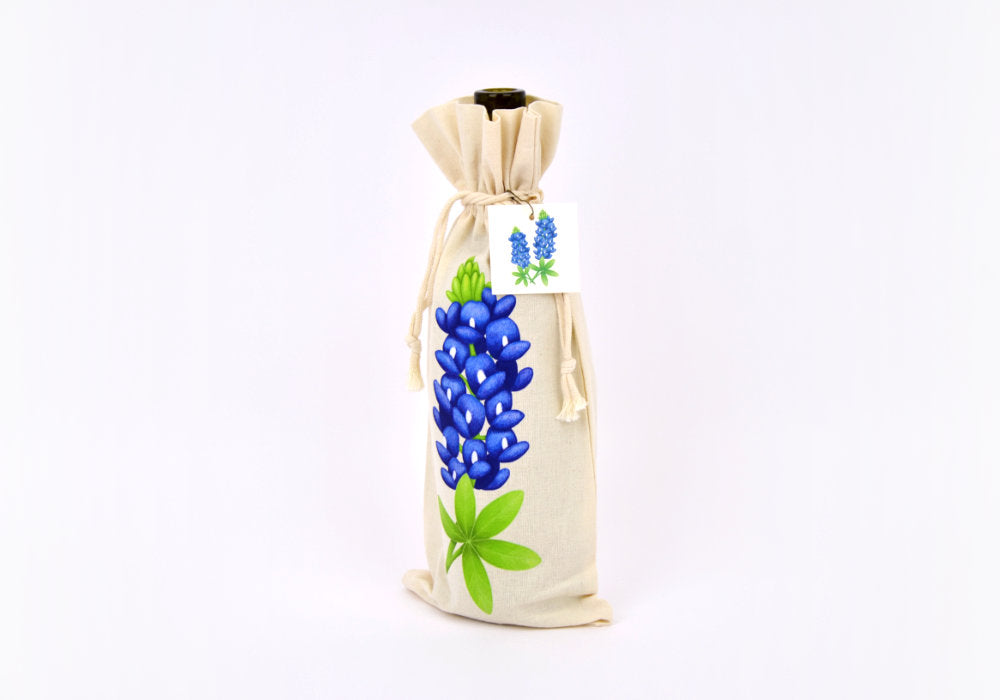 Texas Bluebonnet Wine Bottle Gift Bag | Good Cheer Paper Co