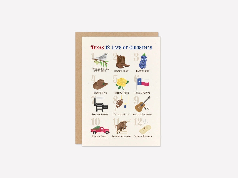 Texas 12 Days of Christmas Card | Good Cheer Paper Co