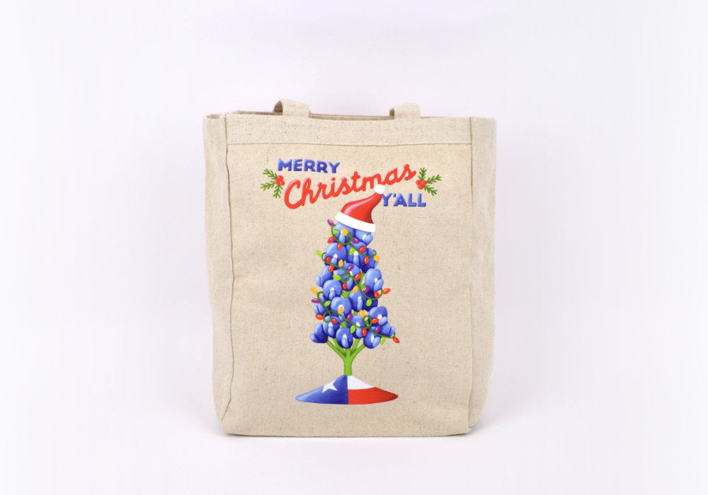 Christmas Texas Bluebonnet Tote Bag | Good Cheer Paper Co