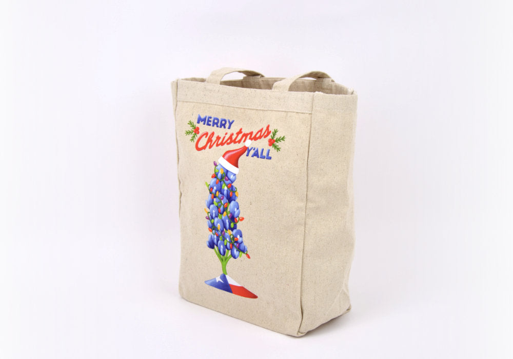 Christmas Texas Bluebonnet Tote Bag | Good Cheer Paper Co