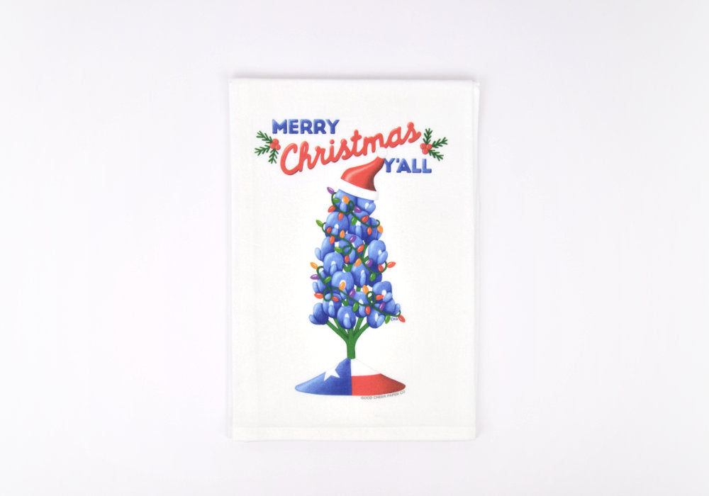 Christmas Texas Bluebonnet Flour Sack Towel | Good Cheer Paper Co