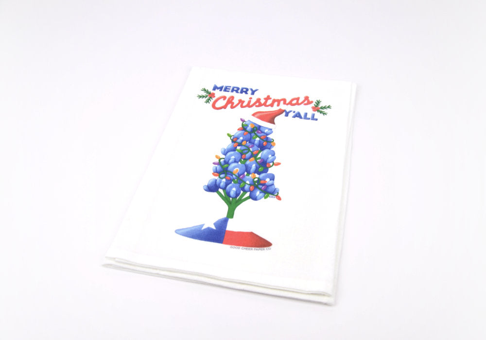 Christmas Texas Bluebonnet Flour Sack Towel | Good Cheer Paper Co
