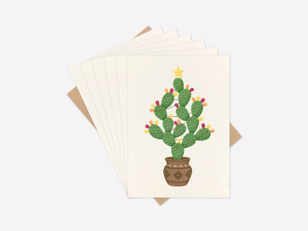 Christmas Prickly Pear Cactus Card | Good Cheer Paper Co