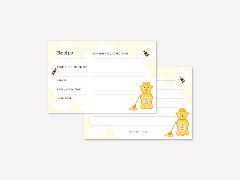 Honey Recipe Card | Good Cheer Paper Co