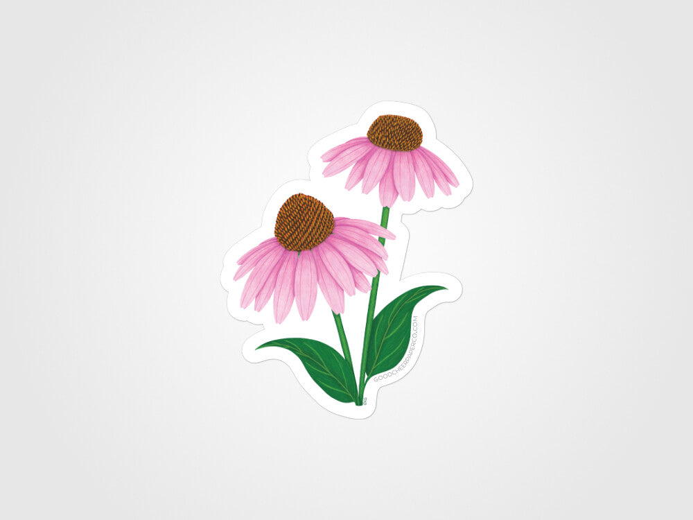 Purple Coneflower Sticker | Good Cheer Paper Co