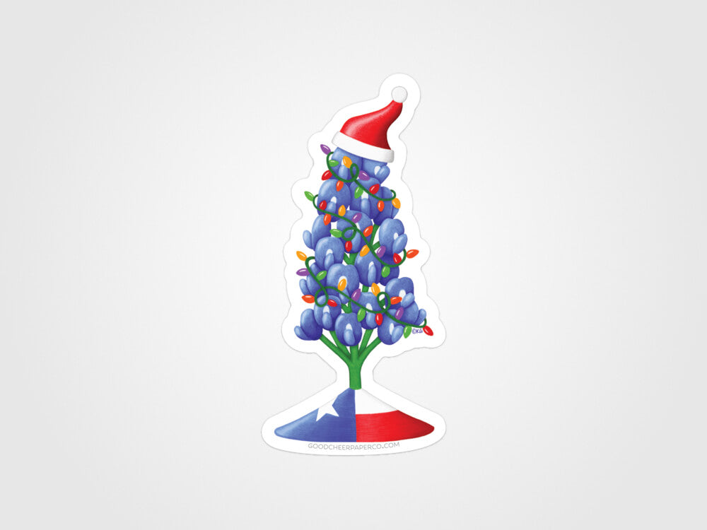 Christmas Bluebonnet Vinyl Sticker