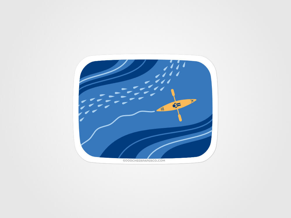 Ocean in Motion Kayak & Canoe Sticker | Good Cheer Paper Co
