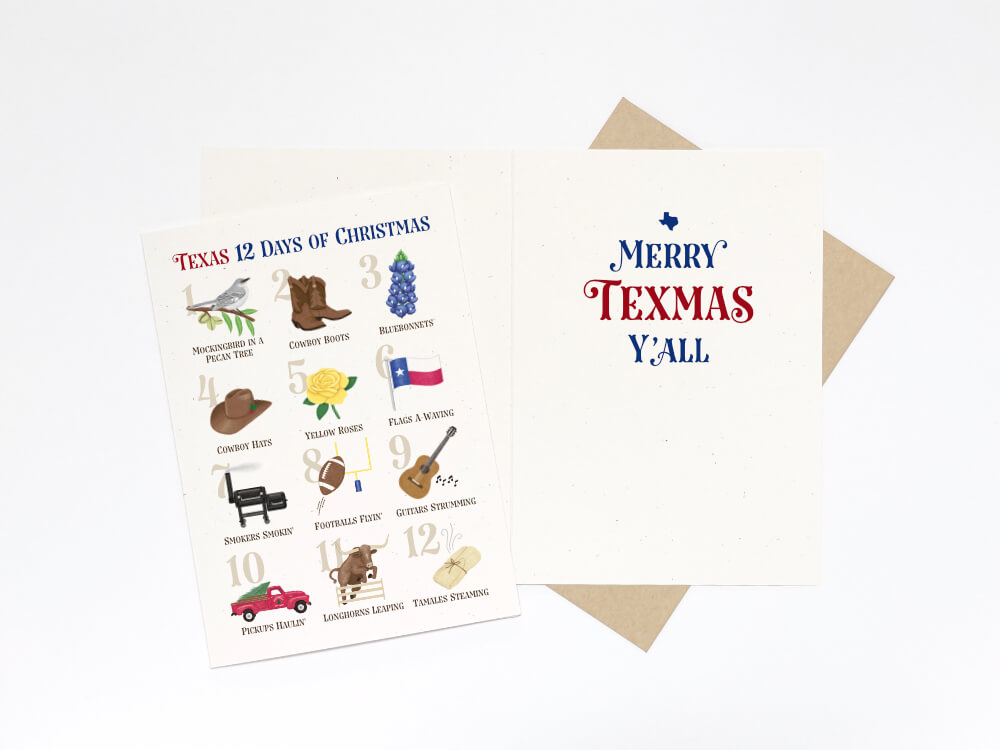 Texas 12 Days of Christmas Card | Good Cheer Paper Co