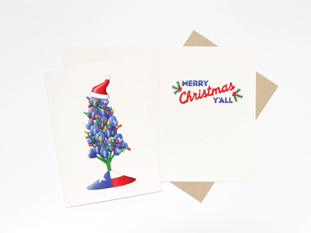Inside of Bluebonnet Christmas Card