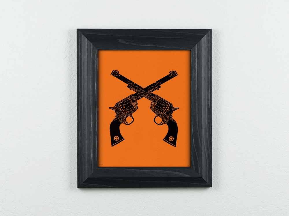 Colt .45 on Orange Paper