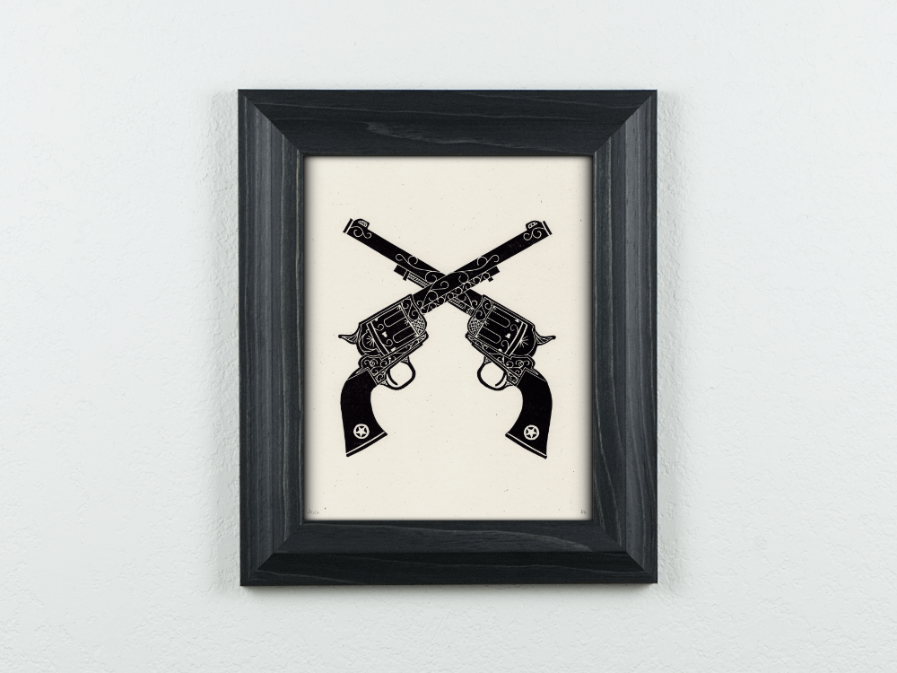 Colt .45 on White Paper