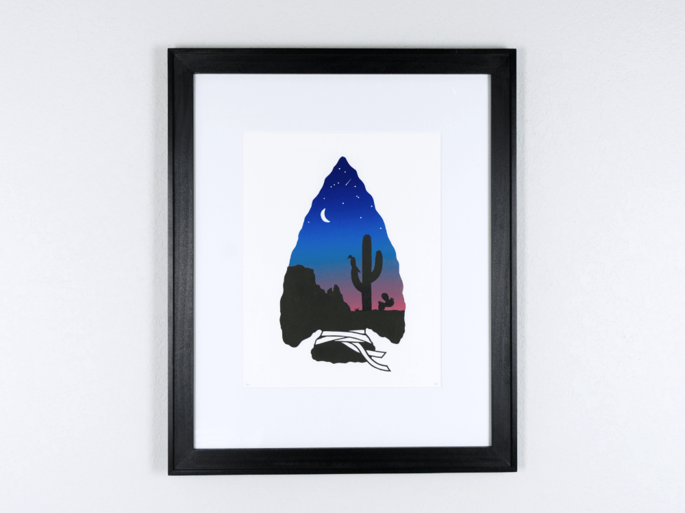 Sonoran Sunset Original Linocut | Good Cheer Paper Co