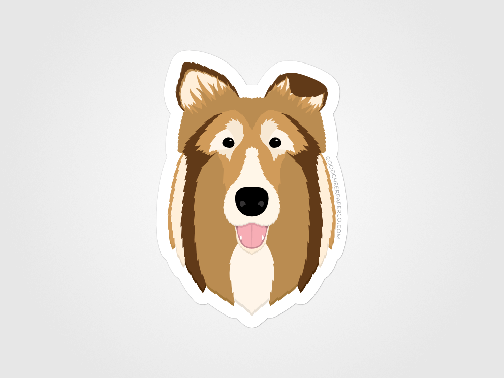 Collie Sticker | Good Cheer Paper Co