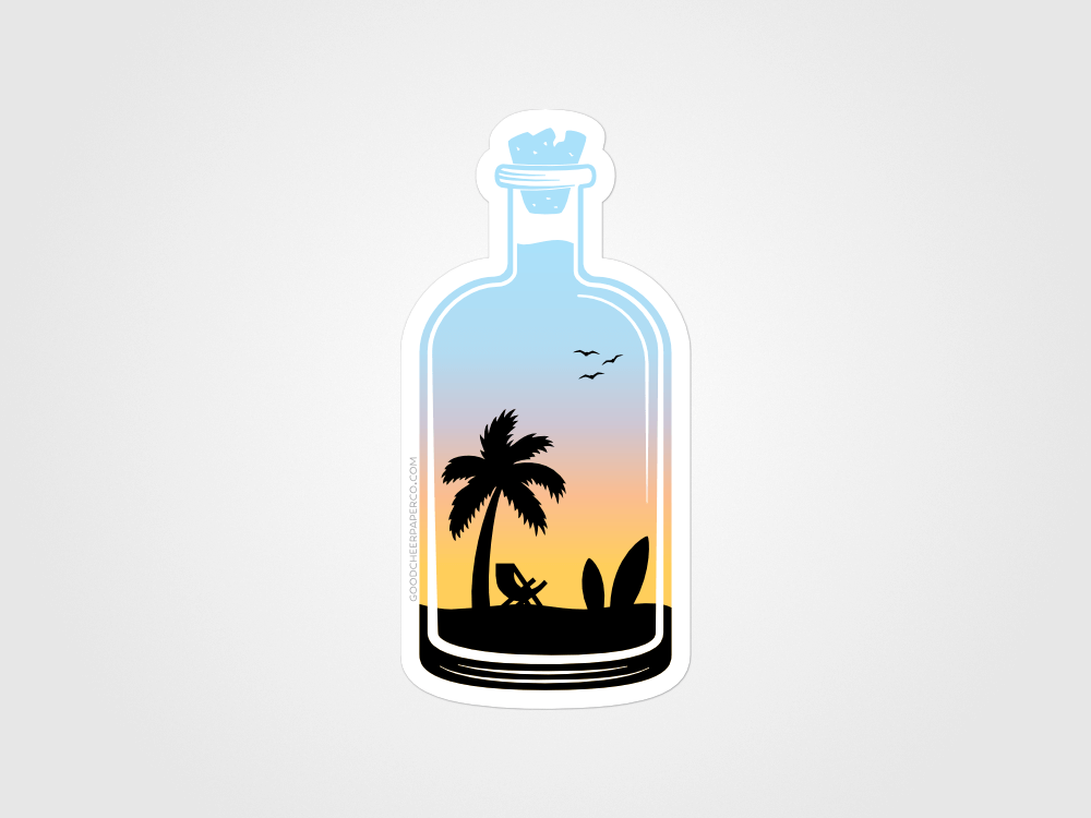Surfin' Sunrise Sticker | Good Cheer Paper Co