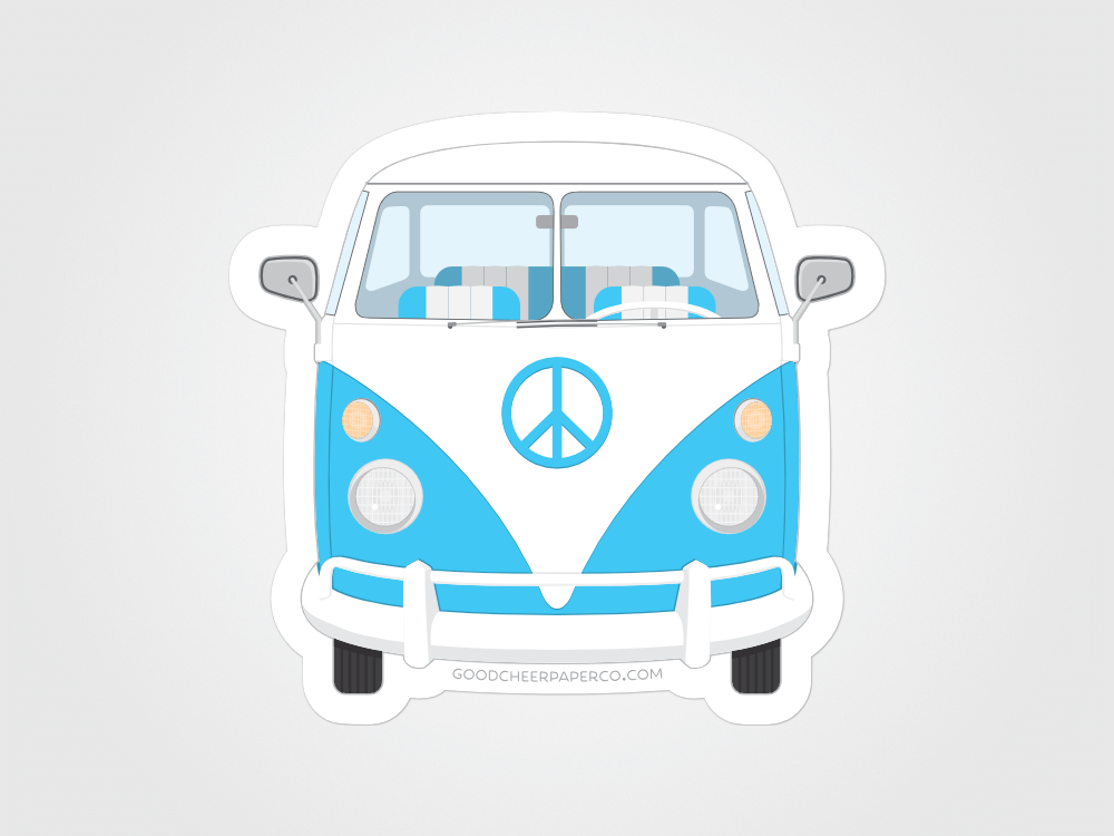1960 VW Bus Sticker | Good Cheer Paper Co