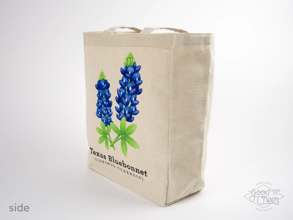 Texas Bluebonnet Tote Bag Side