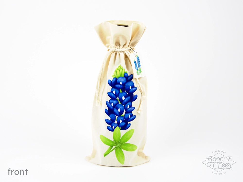 Texas Bluebonnet Wine Bottle Gift Bag