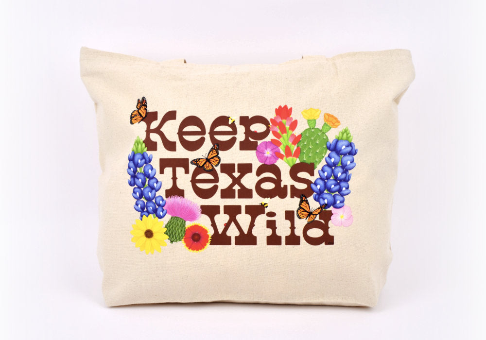 Keep Texas Wild Zippered Tote Bag | Good Cheer Paper Co