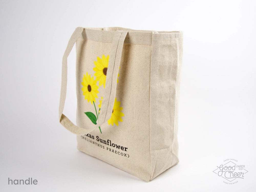 Texas Sunflower Tote Bag Handles