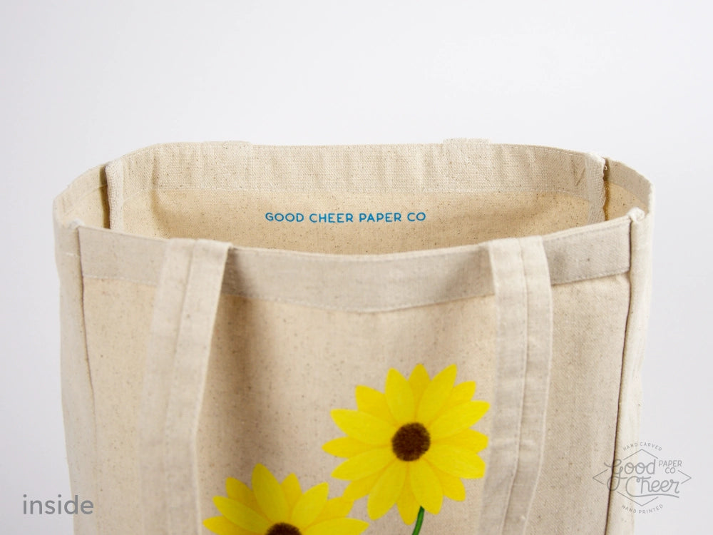 Texas Sunflower Tote Bag Inside