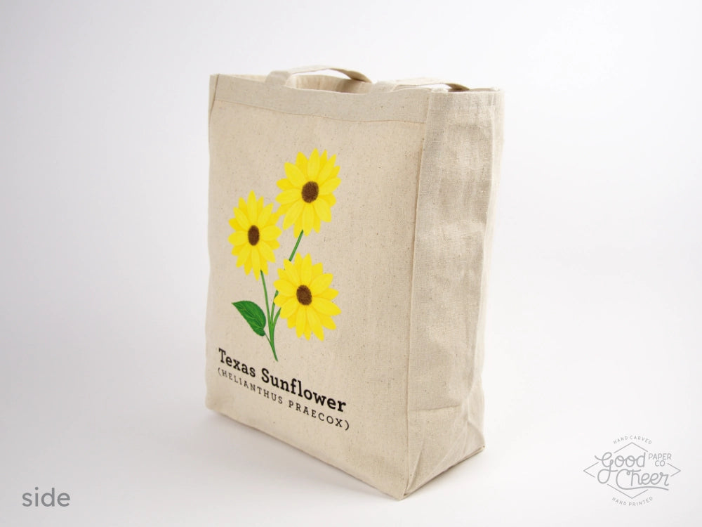 Texas Sunflower Tote Bag Side
