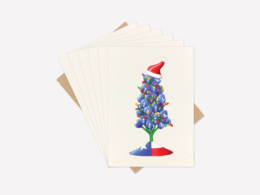 Set of 6 Bluebonnet Christmas Cards