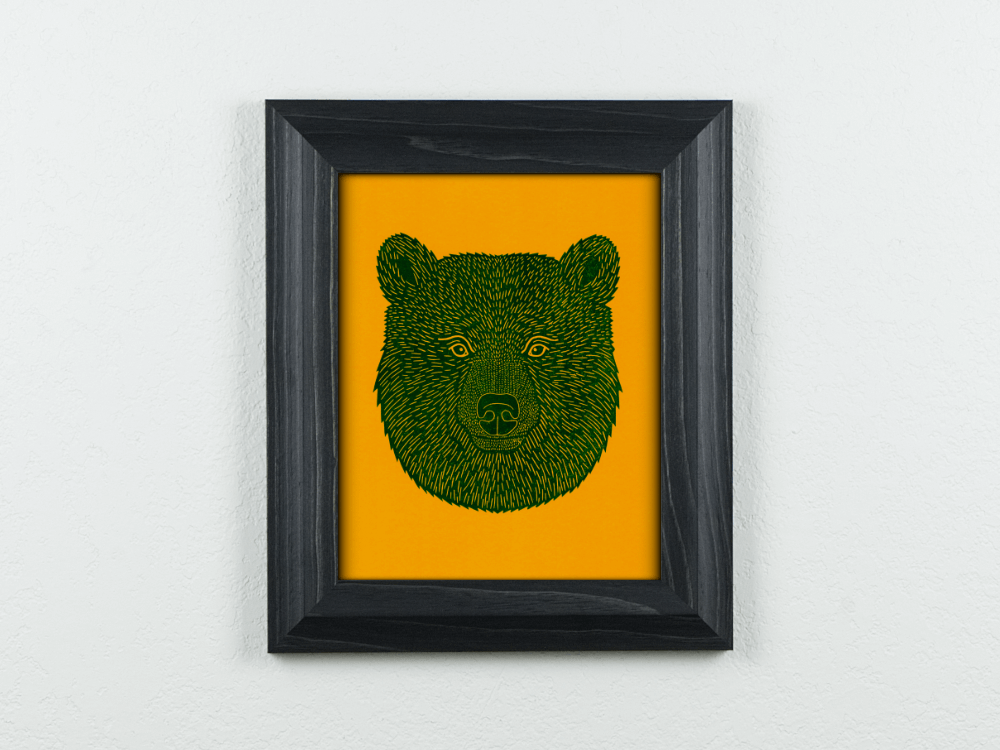 Black Bear Linocut | Good Cheer Paper Co