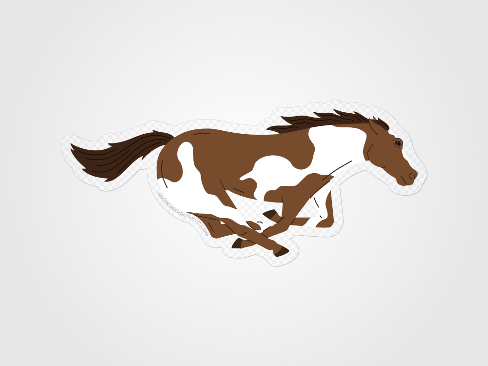 Pinto Mustang Horse Sticker | Good Cheer Paper Co