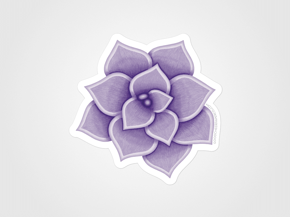 Purple Succulent Sticker | Good Cheer Paper Co