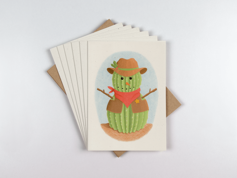 Cactus Snowman, front of card