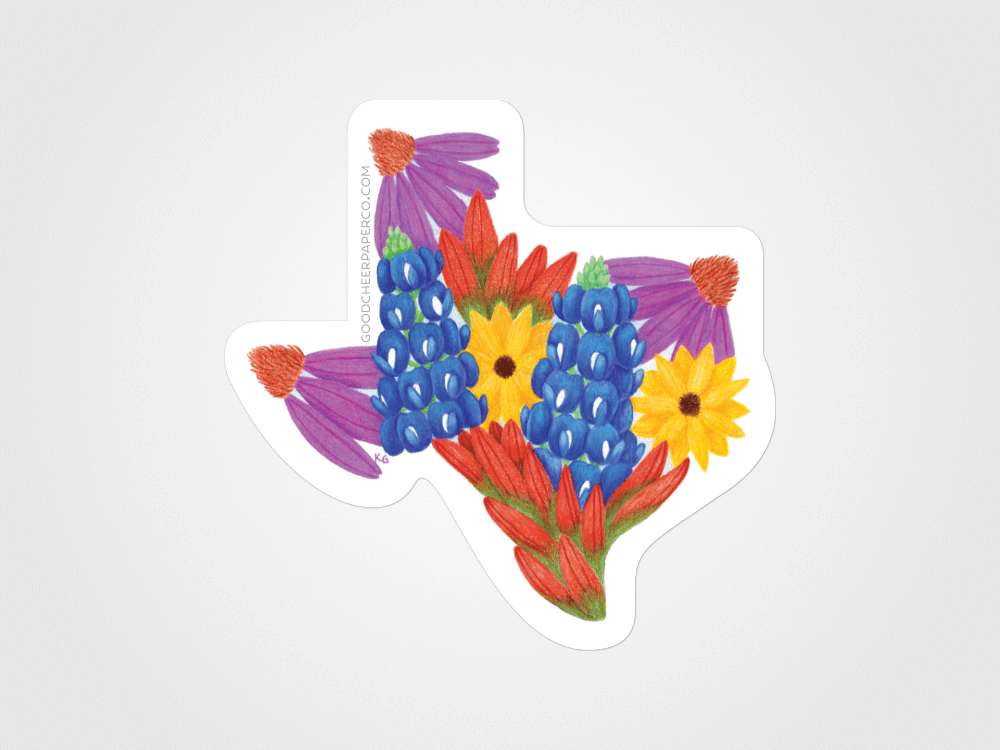 Texas Wildflowers Sticker | Good Cheer Paper Co